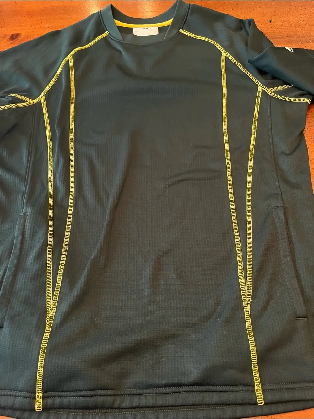 Boys' Majestic Forest Green and Gold Baseball Practice Pullover - Size XL